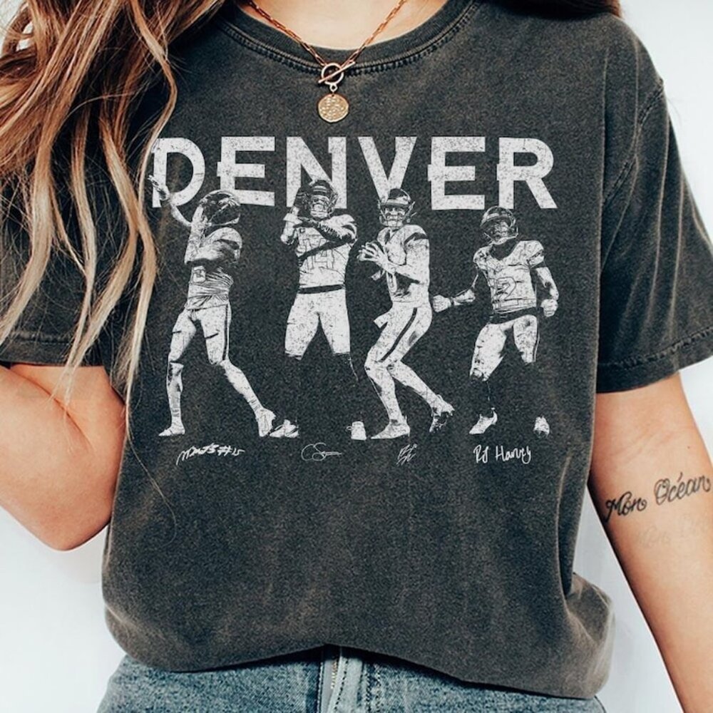 Bo Nix Courtland Sutton RJ Harvey Bonitto Football Vintage Shirt